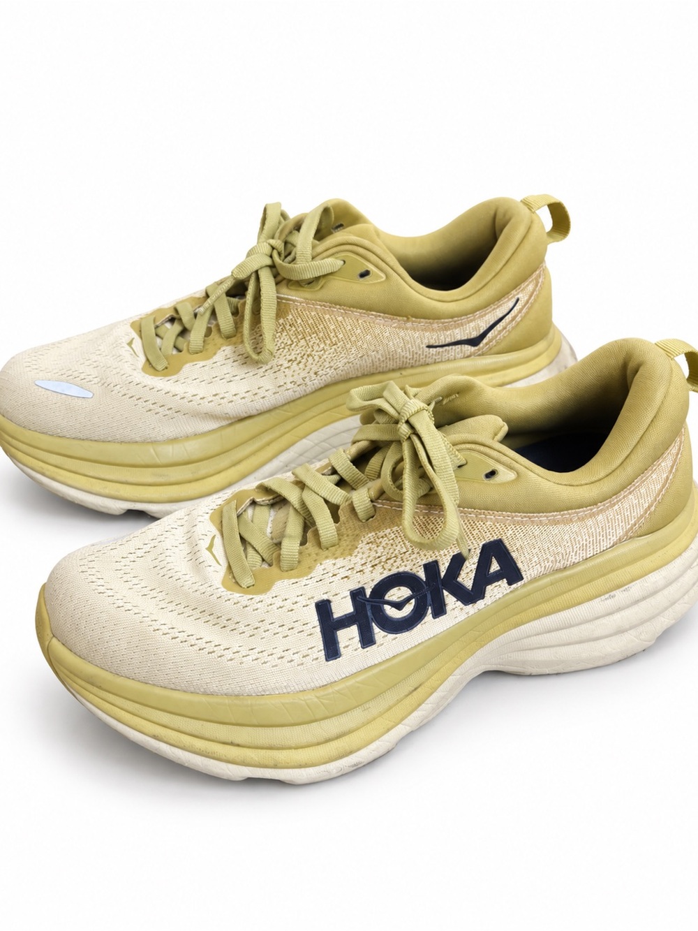 HOKA Bondi 8 Women’s 7.5B Golden Lichen Celery Root Running Shoes